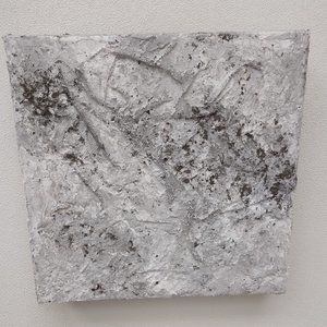 New, Mixed Media Gray & White Painting